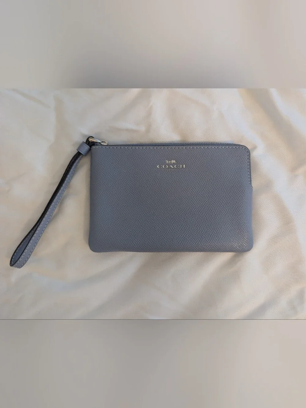 Coach Zip Wristlet in Slate Blue